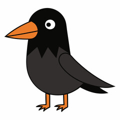 vector illustration of a cartoon crow