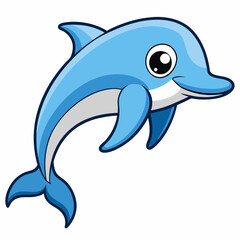 Naklejka premium dolphin isolated on white