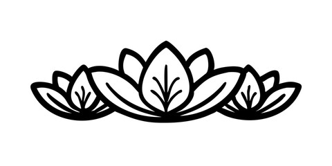 Fototapeta premium Black symmetrical lotus flower divider