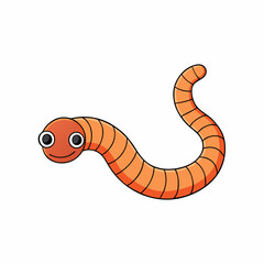 Naklejka premium earthworm cartoon vector