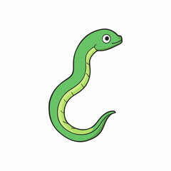 vector illustration of cartoon eel