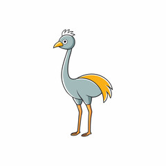 vector illustration of cartoon emu
