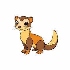 vector illustration of cartoon ferret