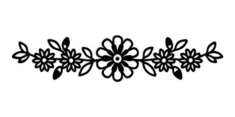 Ornamental floral border with daisies