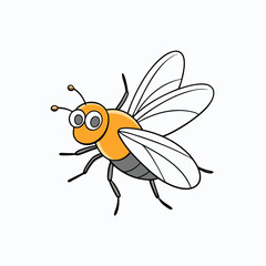 vector illustration of cartoon fly