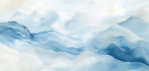 Obraz premium A soft blend of sky blue and cream, forming gentle, abstract waves like a calm ocean.