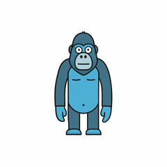 funny cartoon gorilla isolated on white