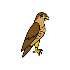 cartoon hawk bird vector illustration