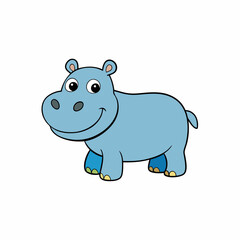 hippopotamus on white background