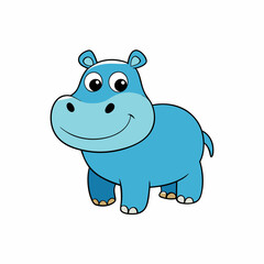 hippopotamus on white background