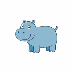 hippopotamus on white background