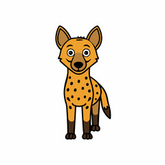 vector illustration of a cartoon hyena