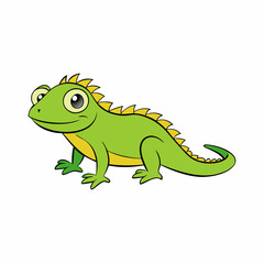 green iguana isolated on white