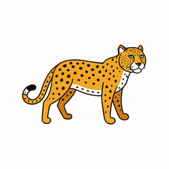 jaguar cartoon isolated on white