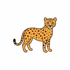leopard cartoon isolated on white