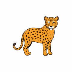 leopard cartoon isolated on white