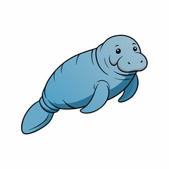 manatee vector illustration