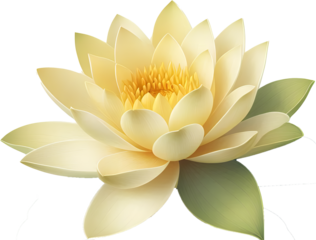 yellow lotus flower isolated