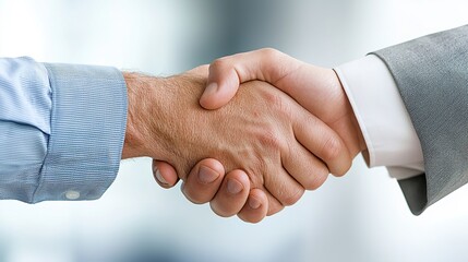 Hands shaking in a professional setting, symbolizing agreement or partnership.