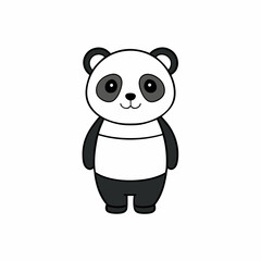 panda cartoon isolate on white