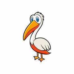 pelican on white background