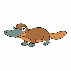 platypus on a white background