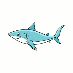 shark cartoon isolated on white