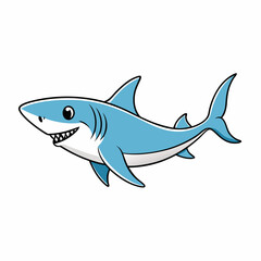 shark cartoon isolated on white