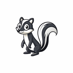 vector illustration of a cartoon skunk