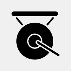 Icon gong. Chinese New Year celebration elements. Icons in glyph style. Good for prints, posters, logo, party decoration, greeting card, etc.