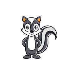 vector illustration of a cartoon skunk