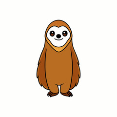 sloth on white background