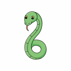 green snake vector illustration