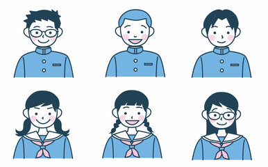 学生のイラストセット