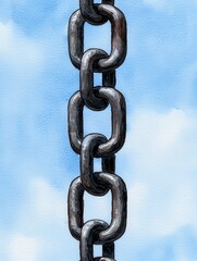 Obraz premium Beautiful artistic painting of a chain set against a clear blue sky background