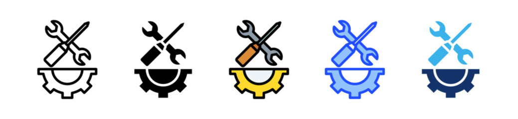 Maintenance Icon Set With Multiple Style Collection
