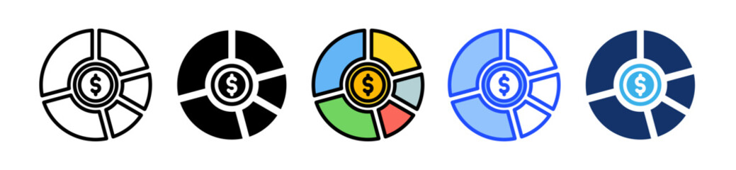 Asset Allocation Icon Set With Multiple Style Collection