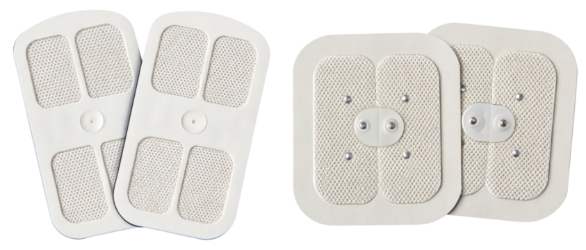 Electrode pads with grid texture for medical use on a transparent background
