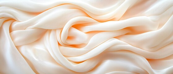 Obraz premium Elegant Draped Peach Silk Fabric Texture