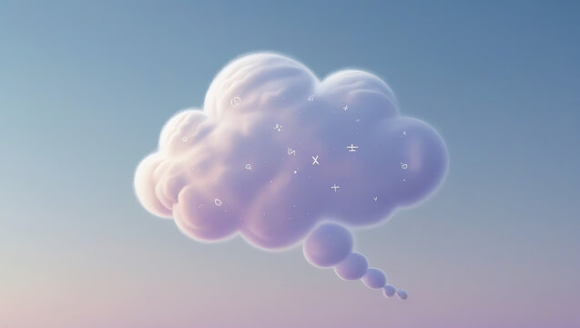 Thought Bubble Cloud in the Sky Symbolizing Vanishing Ideas and Fleeting Inspiration