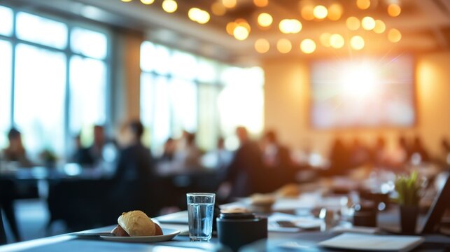 Appetizers on a plate, blurred background, symbolizing professional connections and networking opportunities.
