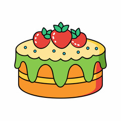 fruit cake isolated on white