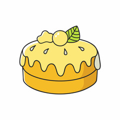 lemon drizzle cake isolated on white background