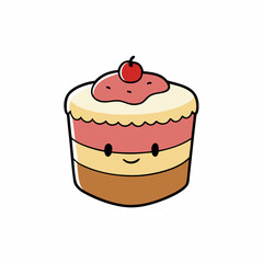 mousse cake isolated on white