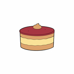 mousse cake isolated on white