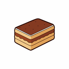 opera cake isolated on white