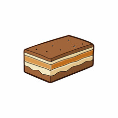 opera cake isolated on white