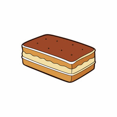 opera cake isolated on white