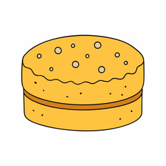 sponge cake isolated on white