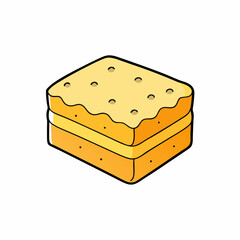 sponge cake isolated on white